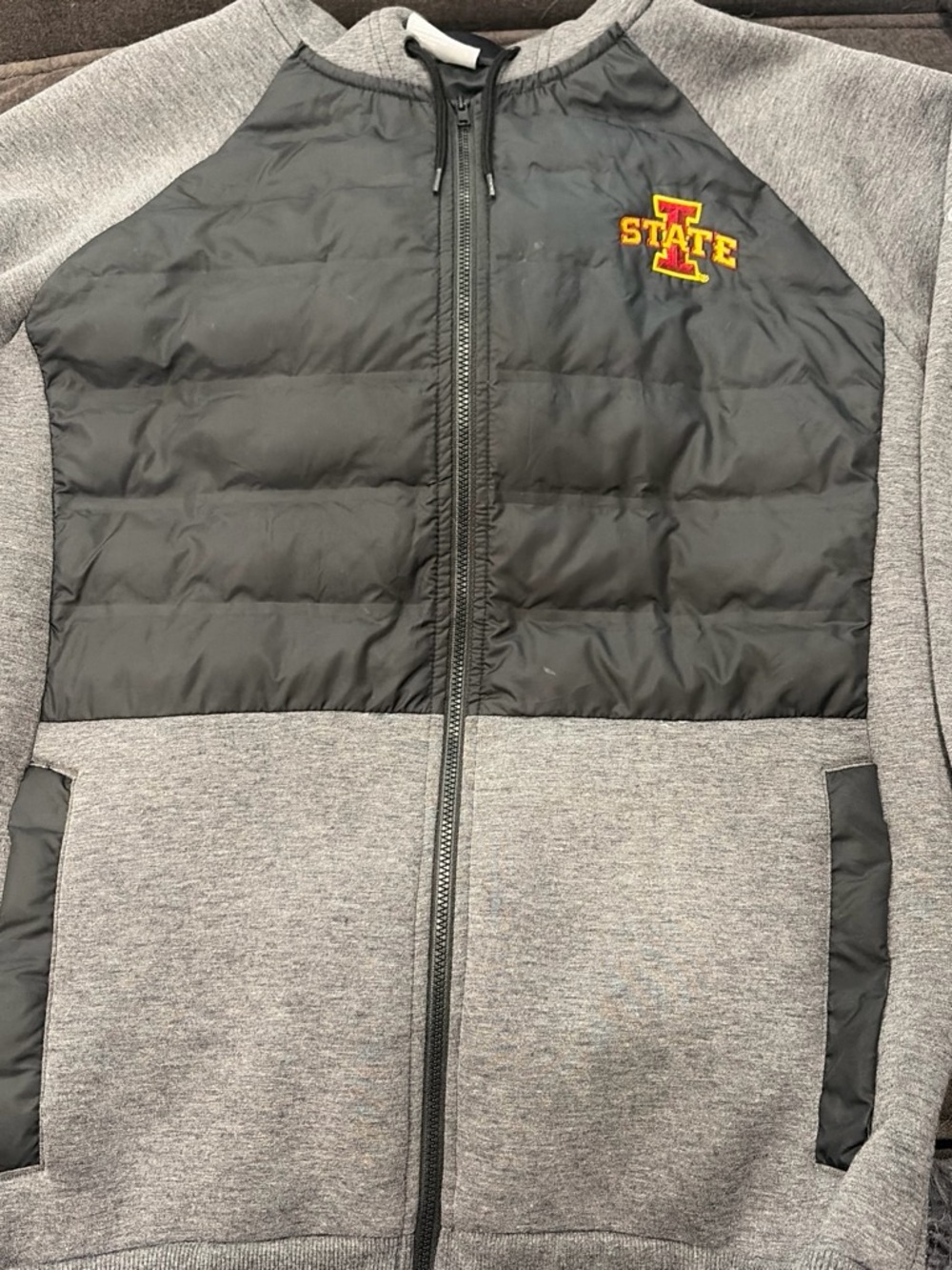 Columbia Black and Gray Puffer-Panel Full-Zip Jacket with Iowa State Logo